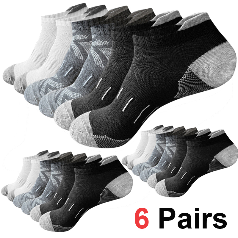 Athletic Sock Cushion - 6Pairs Low Cut Cushioned Athletic Ankle