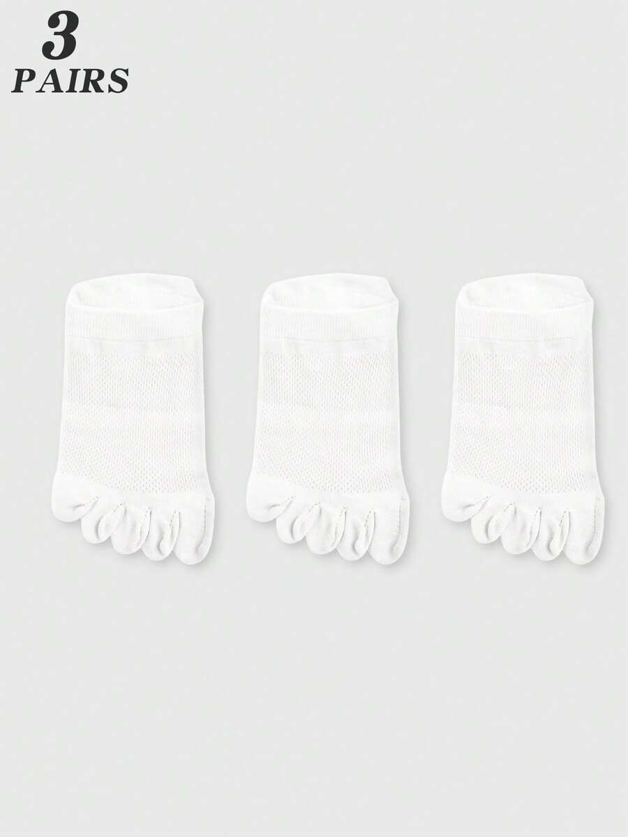 3 Pairs White Mesh Toe Socks F - مراجعة Ankle Sock Low Cut وسعره