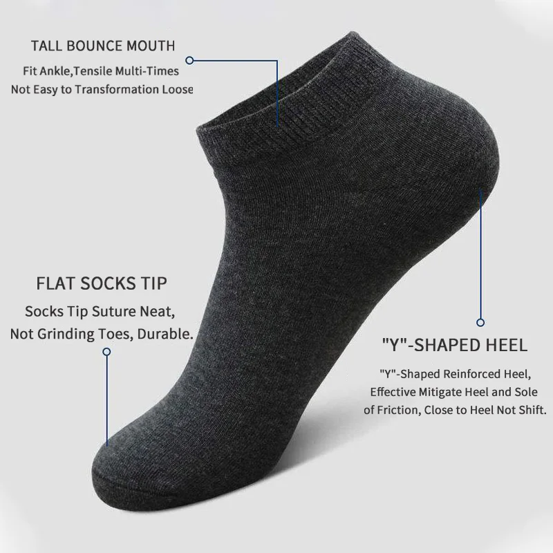 5 Pairs Unisex Casual Plain Co - مراجعة Ankle Sock Low Cut وسعره