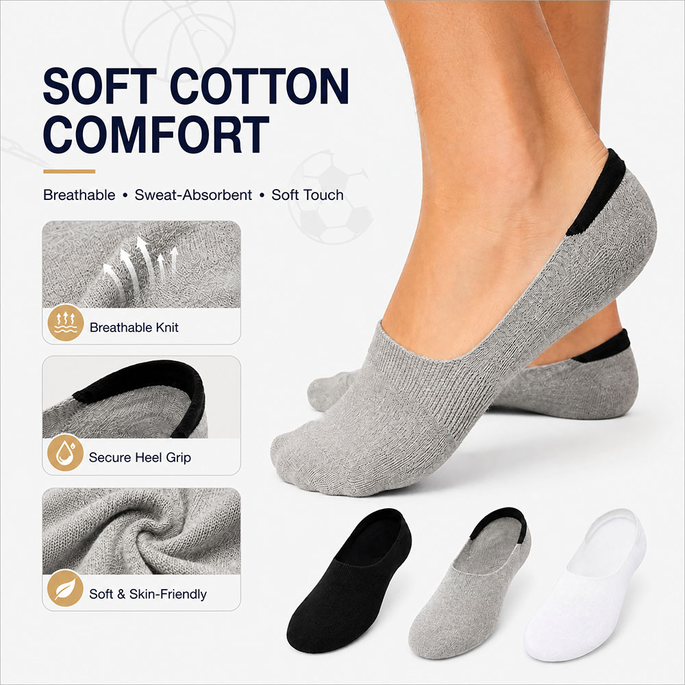 6 Pairs Unisex Cotton No Show  - مراجعة Invisibility Sock Loafer وسعره