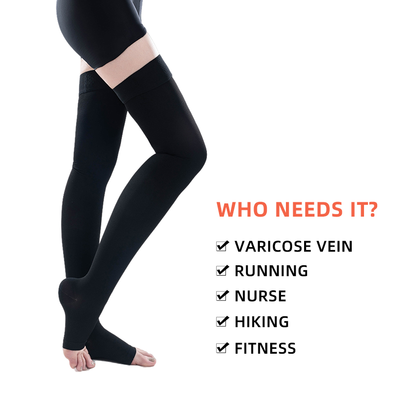 1Pair Thigh High Open Toe Medi - مراجعة Compression Sock Medical وسعره