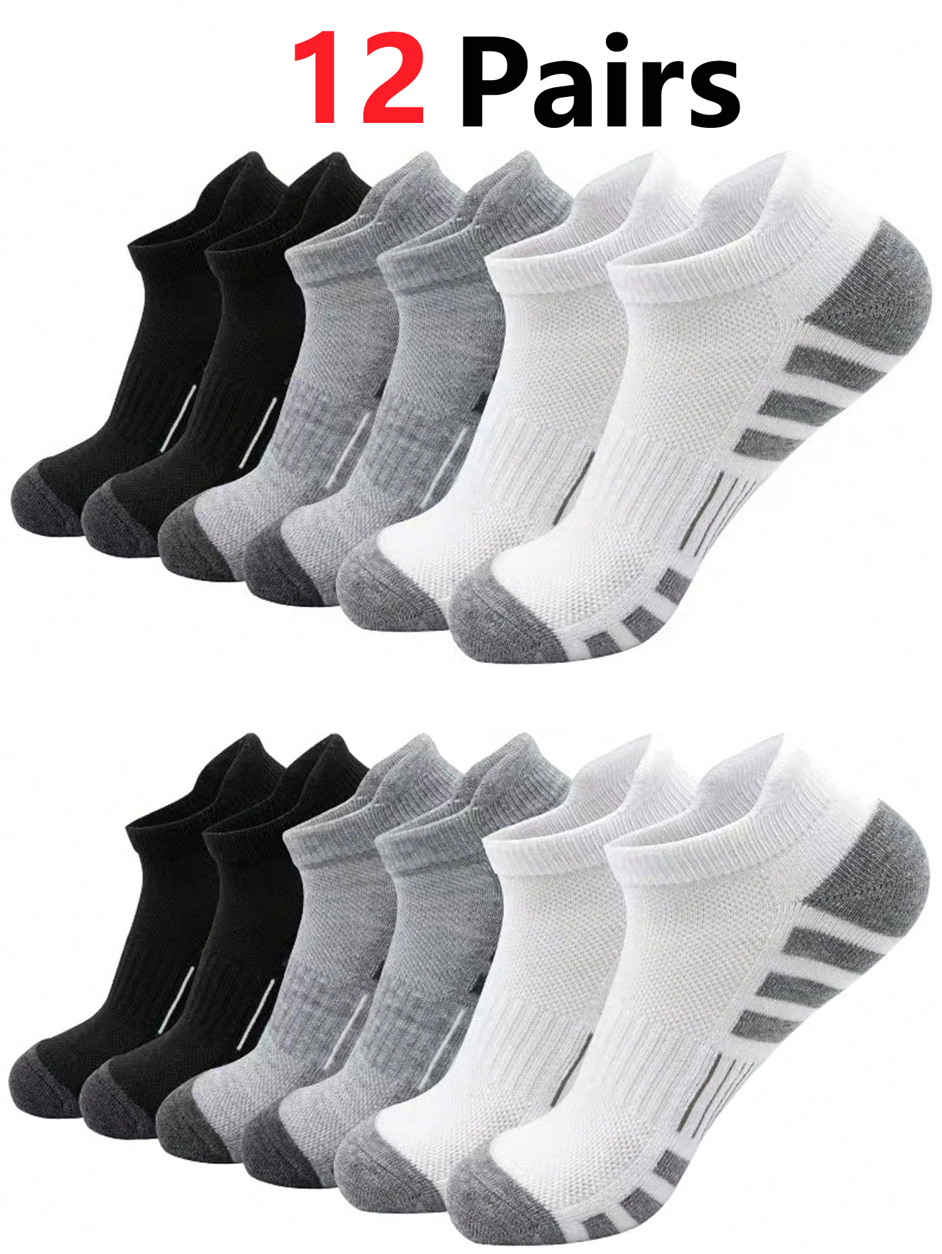 12 Pairs Cushioned Breathable  - مراجعة Athletic Sock Cushion وسعره