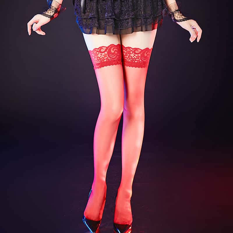 Thigh High Stripe Lace Stockin - مراجعة Thigh High Sock Stay Up وسعره