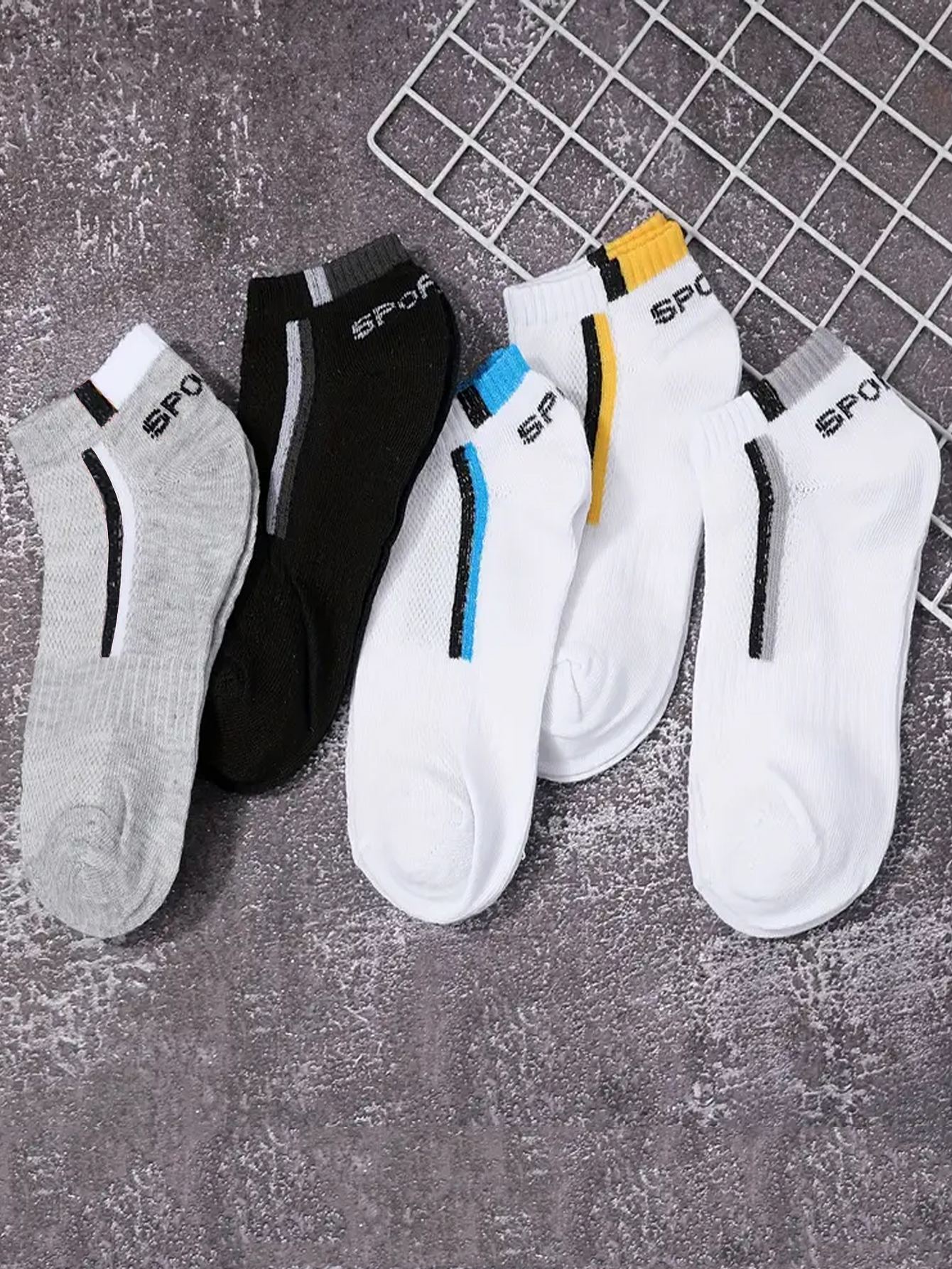 30Pairs Men's Color-block Mesh - مراجعة Ankle Sock Low Cut وسعره