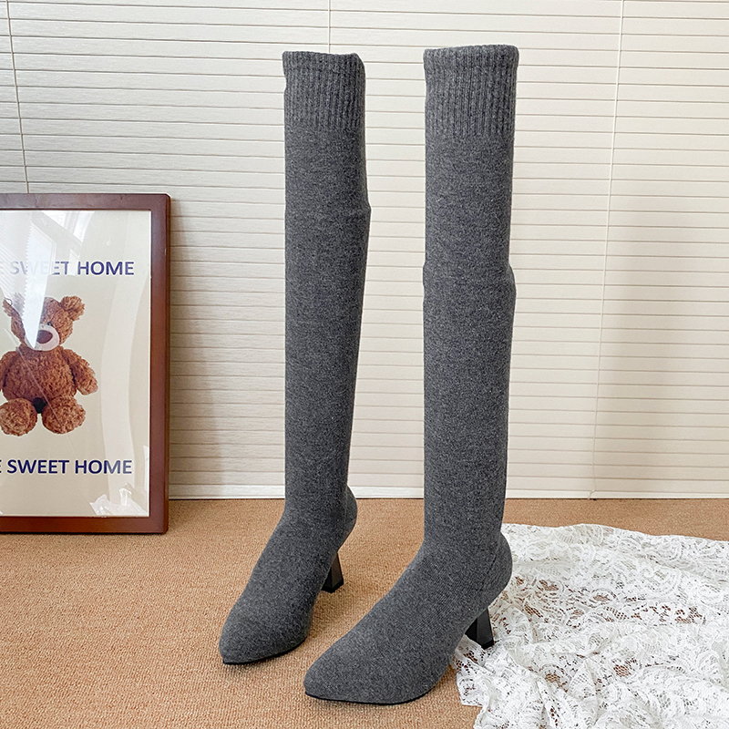 High Heels Women's Sock Boots  - مراجعة Knee High Sock Women وسعره