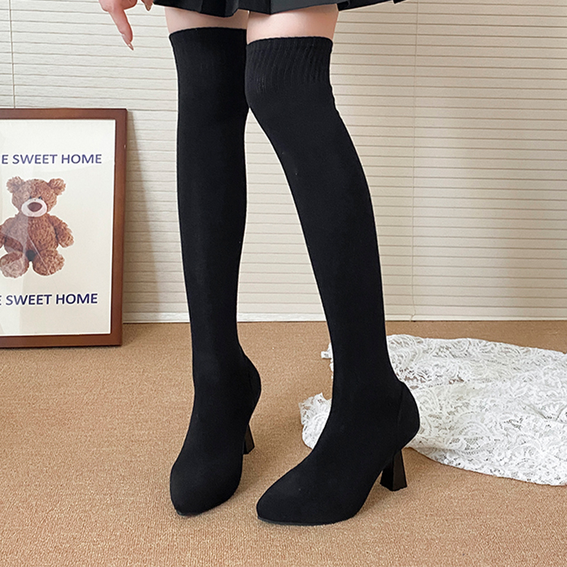 High Heels Women's Sock Boots  - مراجعة Knee High Sock Women وسعره