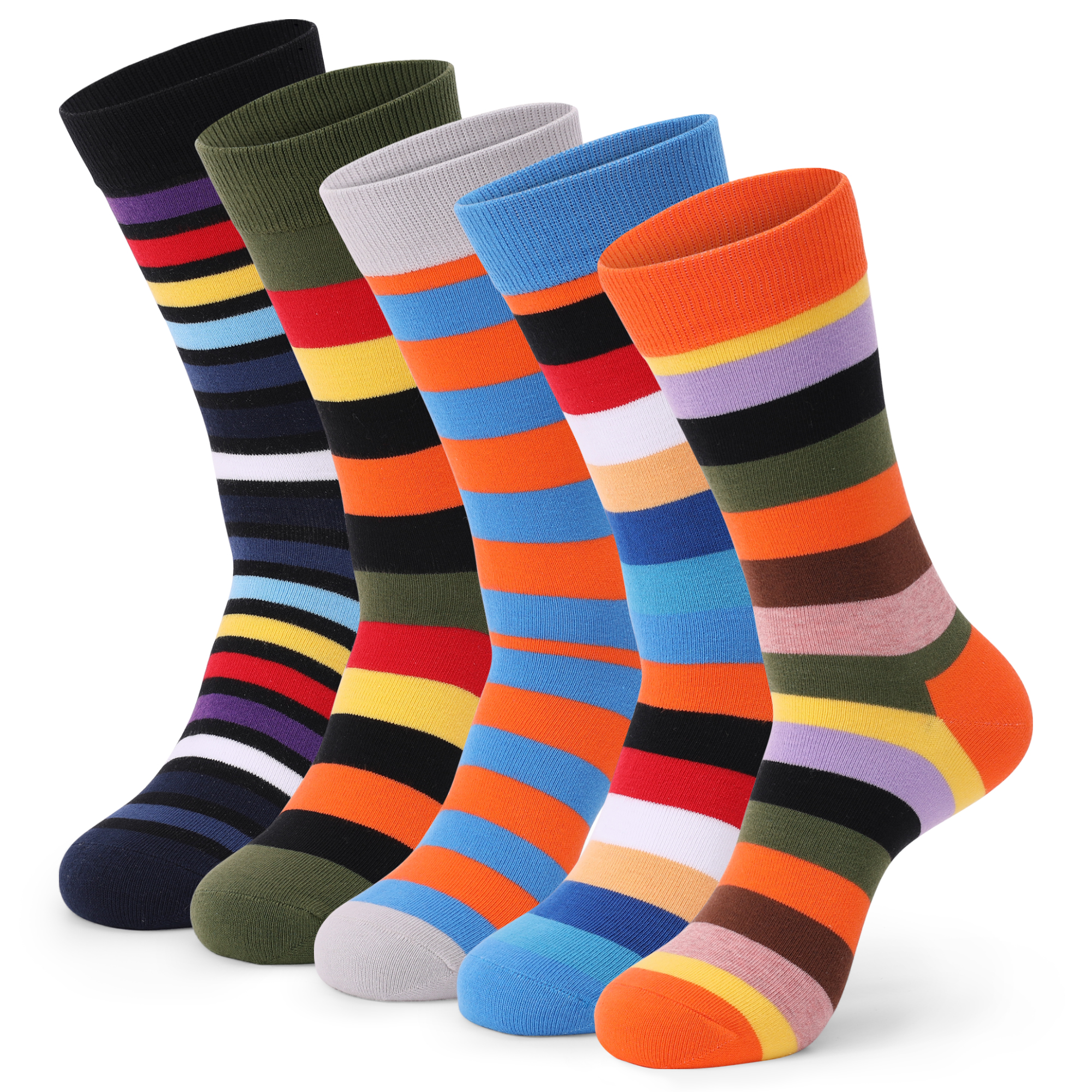 5Pairs Mens Fun Dress Socks, P - مراجعة Cotton Crew Sock Pack وسعره