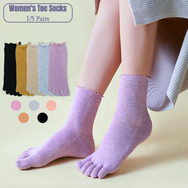 1/5 Pairs Cotton Women Five Fi - مراجعة Toe Sock Split وسعره