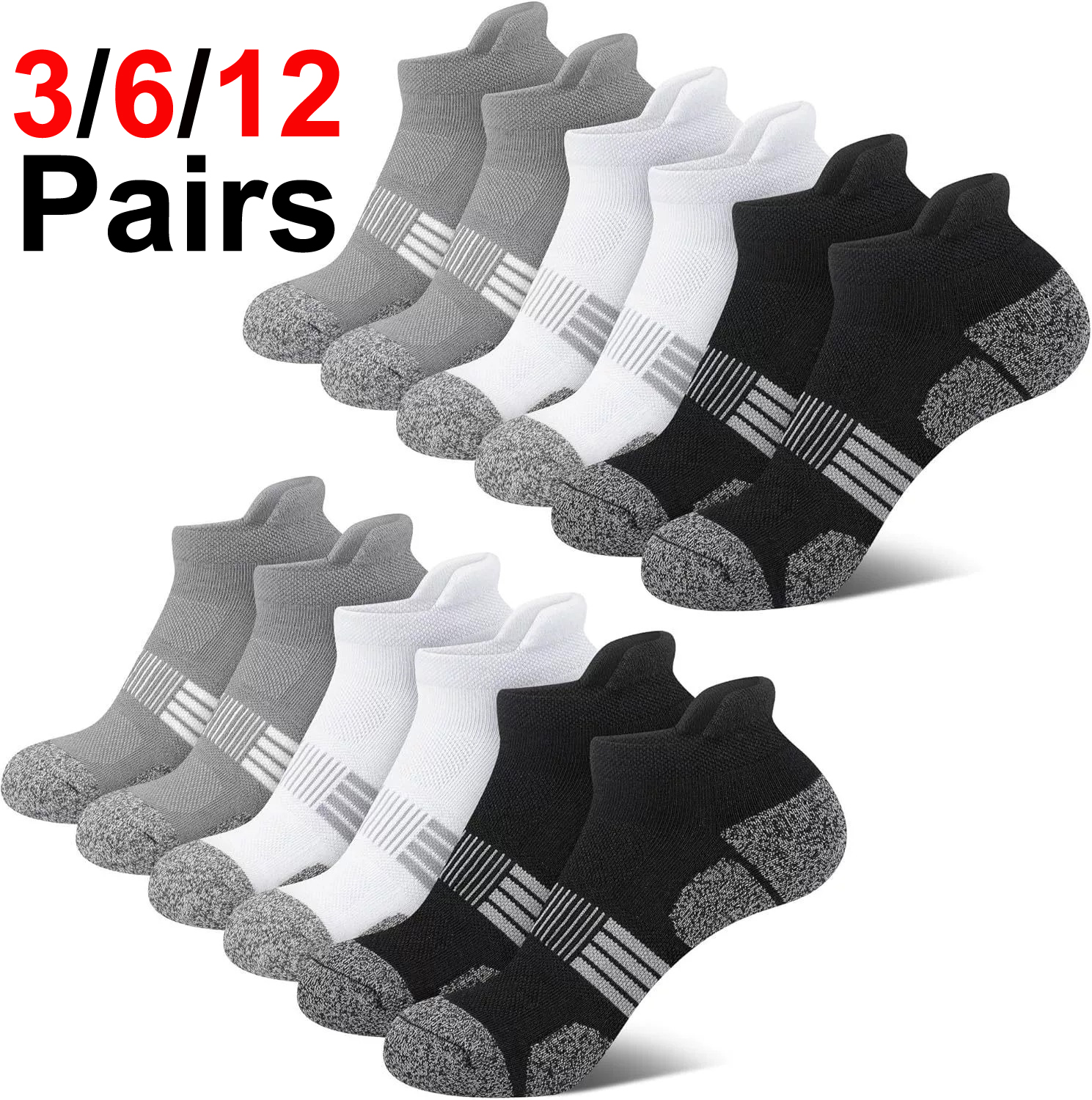 Men's Ankle Socks 6/12 Pairs B - مراجعة Ankle Sock Low Cut وسعره