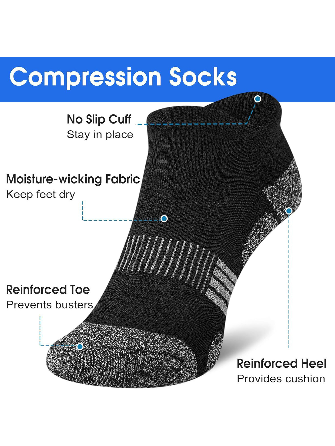 Men's Ankle Socks 6/12 Pairs B - مراجعة Ankle Sock Low Cut وسعره