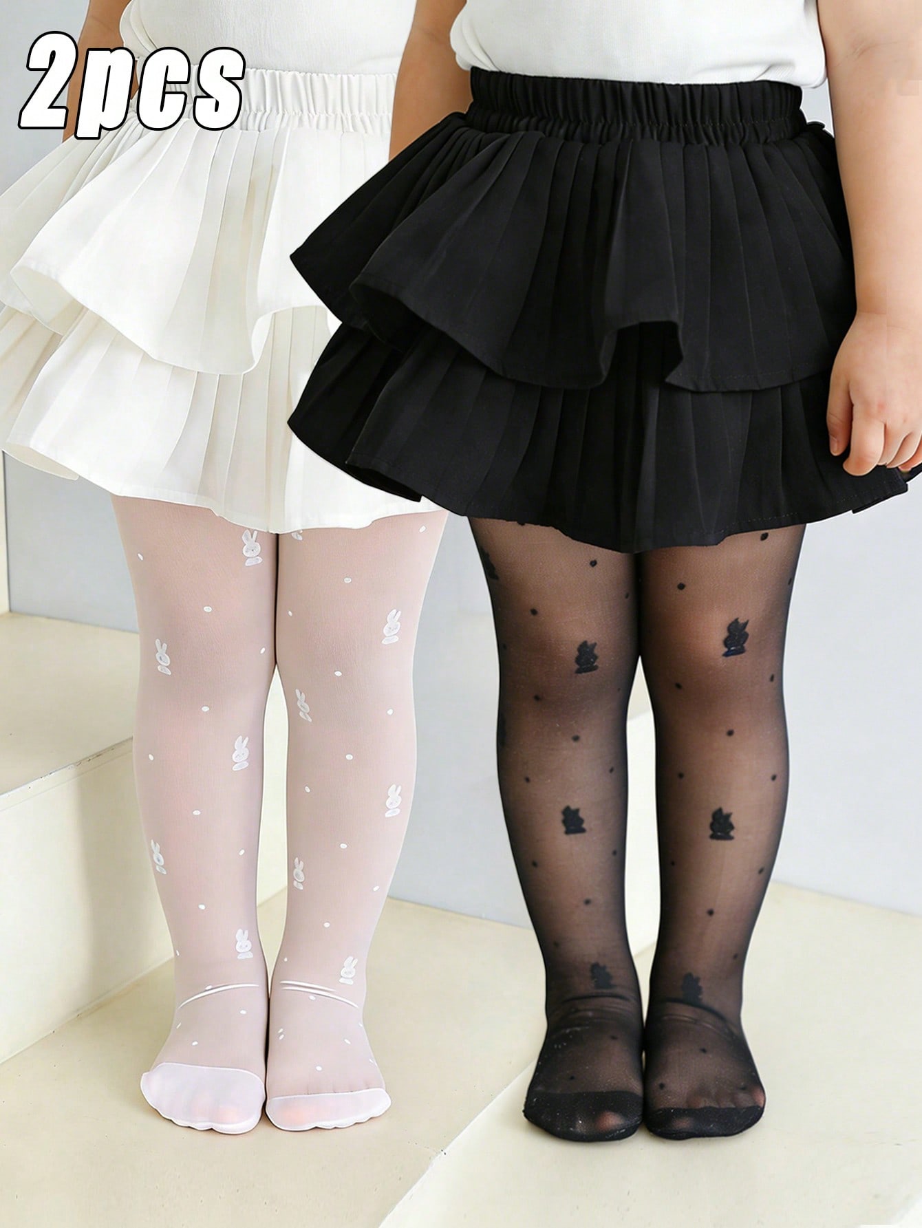 2Pack Toddler Girl Rabbit Prin - مراجعة Tights Pantyhose Sheer وسعره