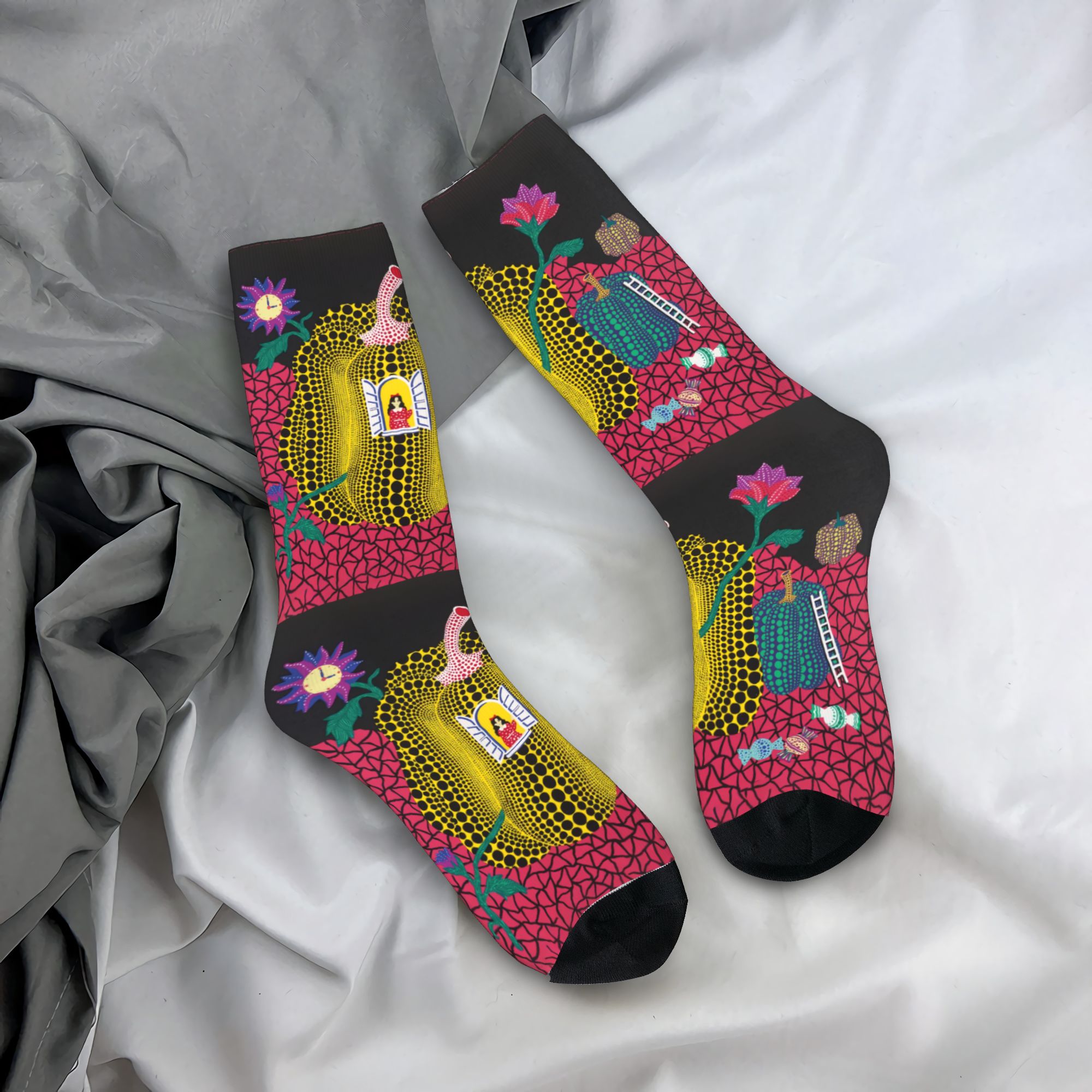 Custom Yayoi Kusama Abstract P - مراجعة Dress Sock Men وسعره
