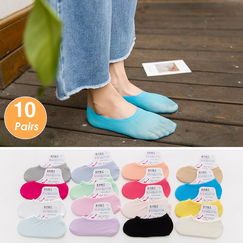 5 Pairs 10PCS Women Socks Nons - مراجعة Invisibility Sock Loafer وسعره