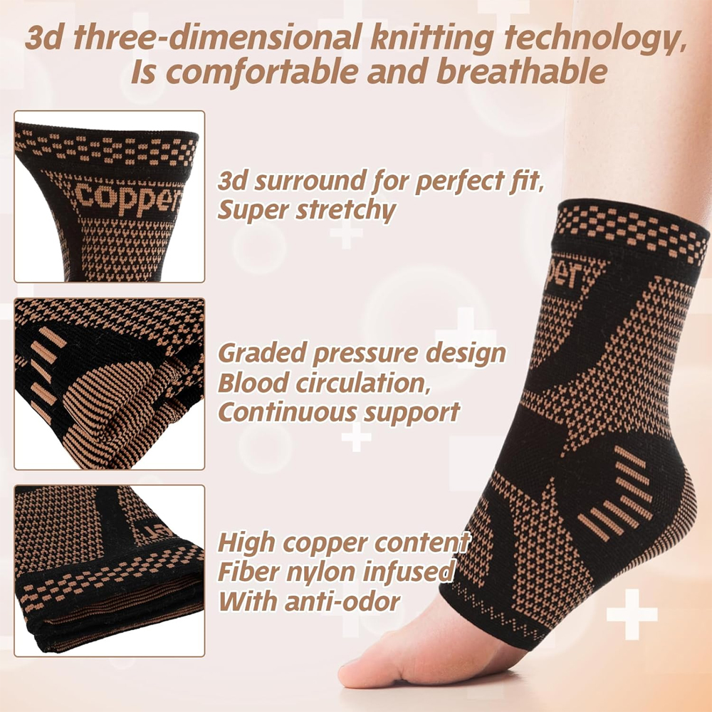 2PCS Copper Ankle Brace Suppor - مراجعة Ankle Brace Sock وسعره