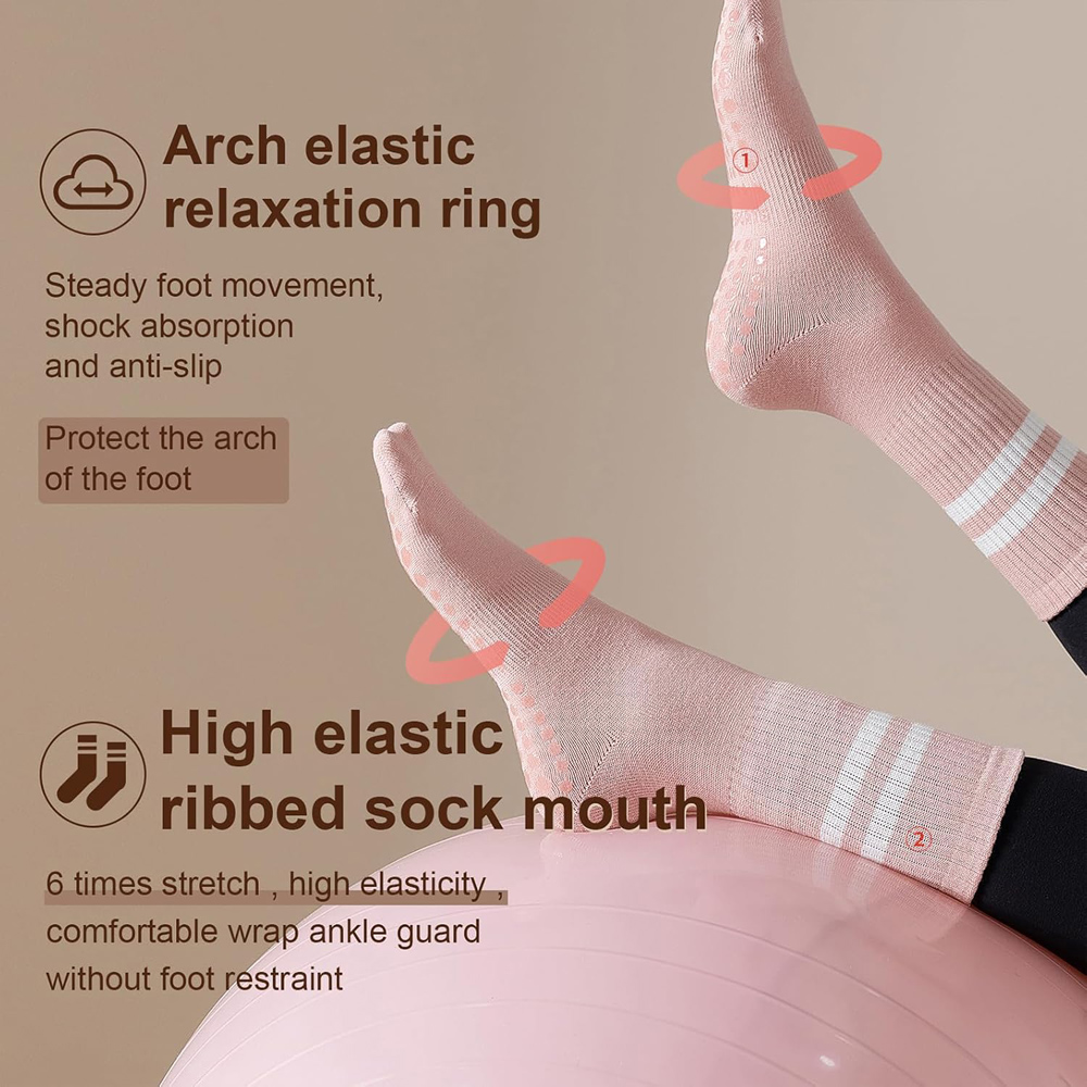 Yoga Pilates Socks with Grips  - مراجعة Grip Sock Yoga وسعره