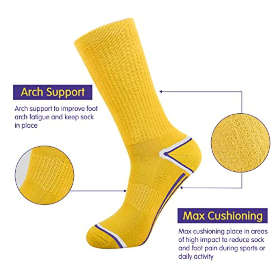 Mens 6 Pack Athletic Performan - مراجعة Cotton Crew Sock Pack وسعره