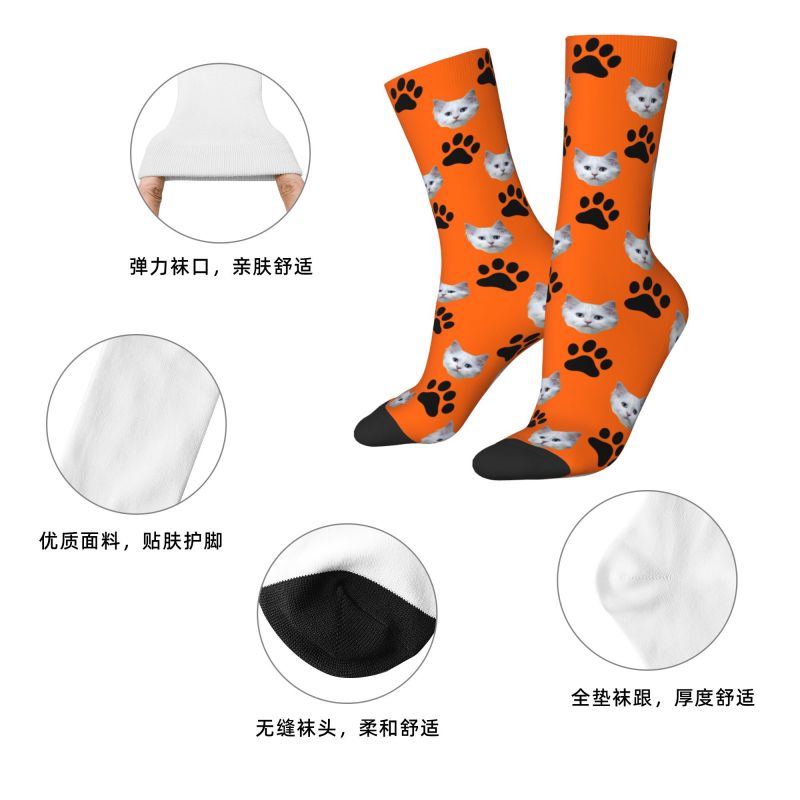 Custom Personalized Cat Head F - مراجعة Dress Sock Men وسعره