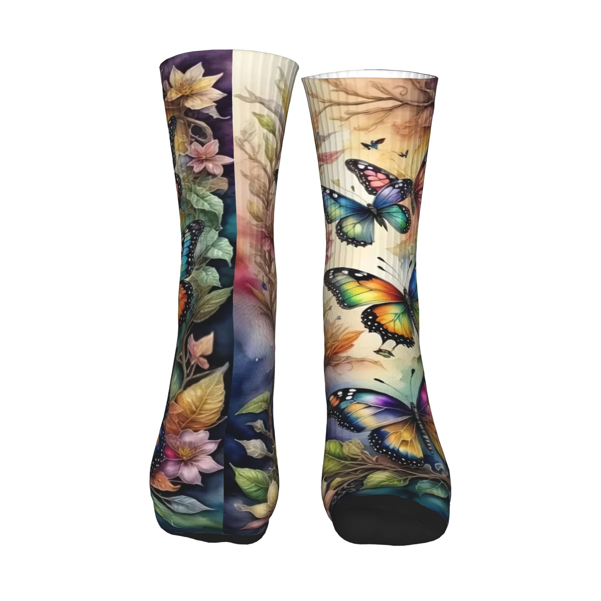 Colorful Butterflies and Flowe - مراجعة Dress Sock Men وسعره
