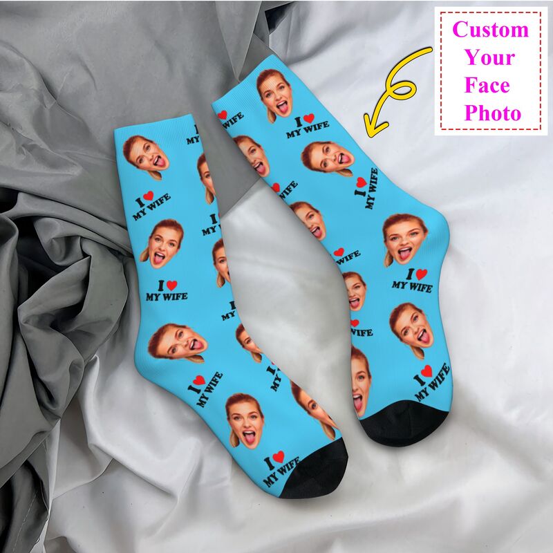 I Love My Wife Personalized Fa - مراجعة Dress Sock Men وسعره