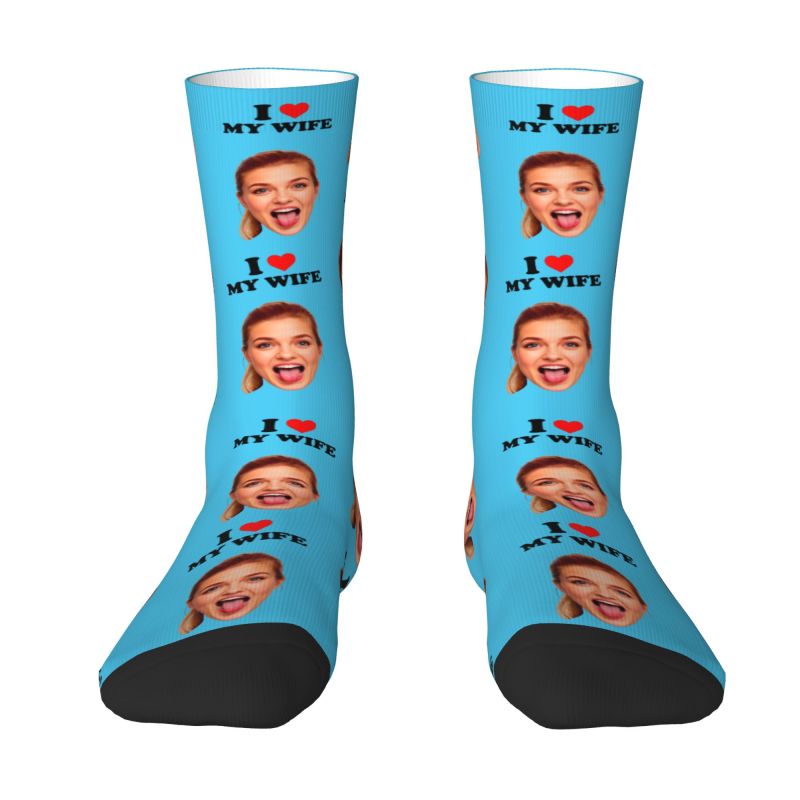 I Love My Wife Personalized Fa - مراجعة Dress Sock Men وسعره
