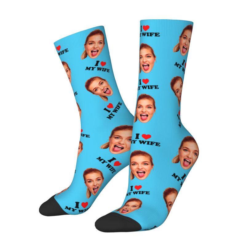 I Love My Wife Personalized Fa - مراجعة Dress Sock Men وسعره