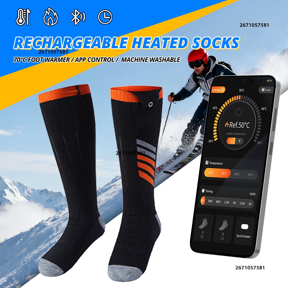 APP Control Heated Socks Recha - مراجعة Thermal Sock Winter وسعره