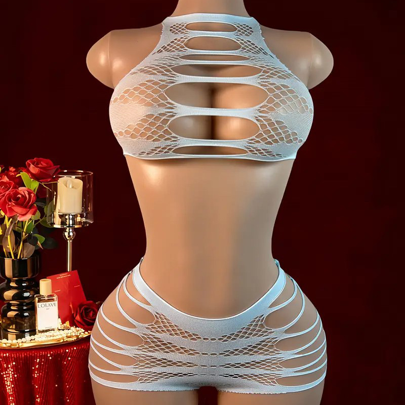 Sexy Lingerie +Panties Hollow  - مراجعة Fishnet Stocking Women وسعره