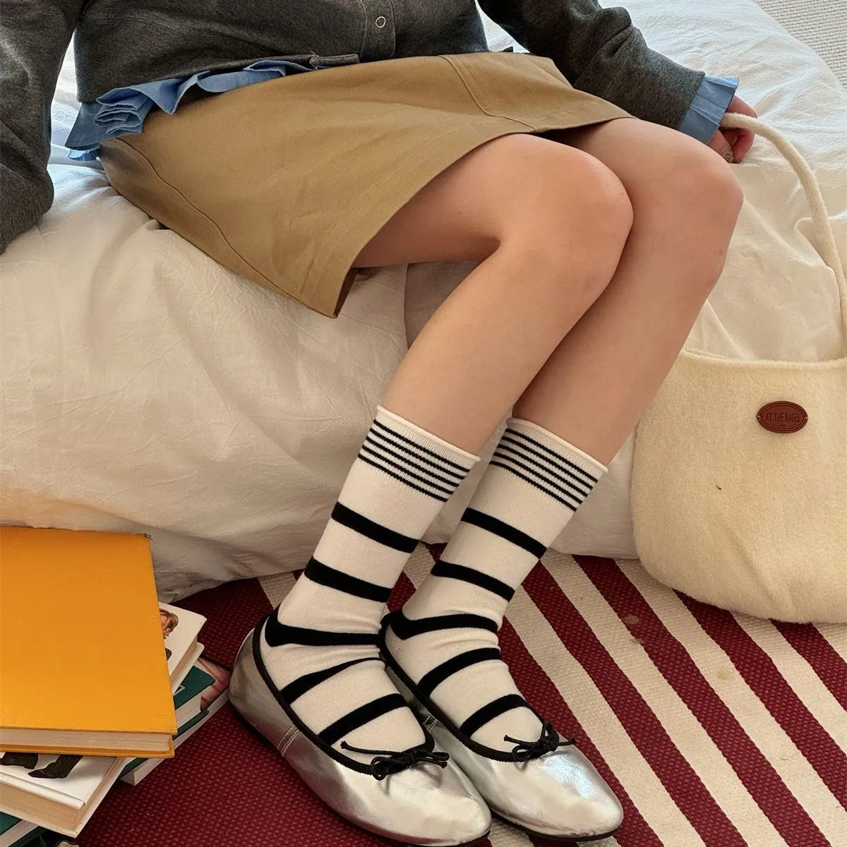 Korean Winter Striped Wool Sil - مراجعة Silk Sock Bamboo وسعره