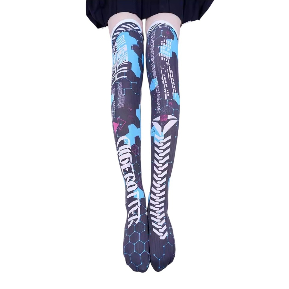Anime Game Robot AI Mech Stock - مراجعة Knee High Sock Women وسعره