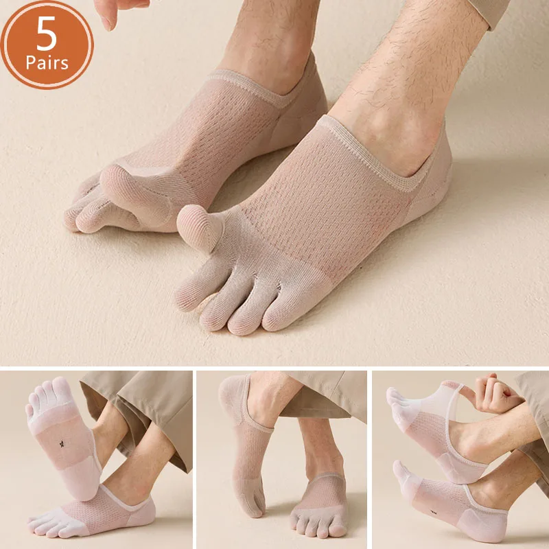 5 Pairs Man Summer Thin Toe So - مراجعة Ankle Sock Low Cut وسعره