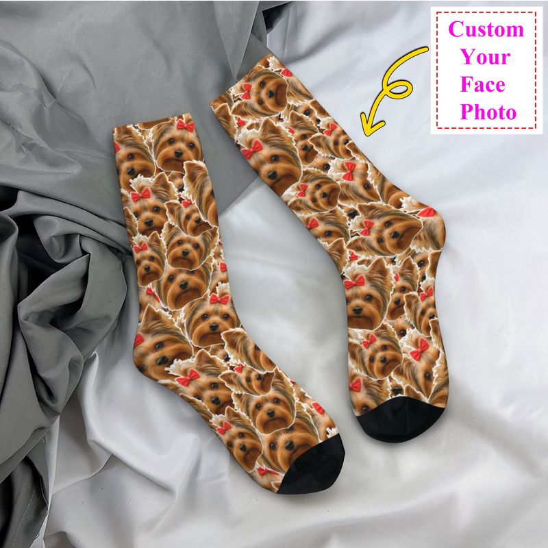 Cute Mens Personalized Dog Fac - مراجعة Dress Sock Men وسعره