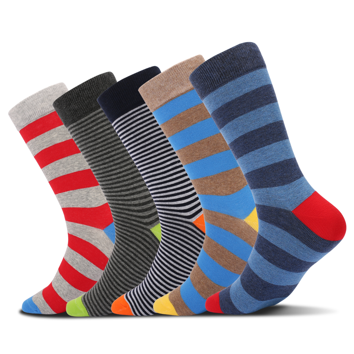 5Pairs Mens Fun Dress Socks, P - مراجعة Cotton Crew Sock Pack وسعره
