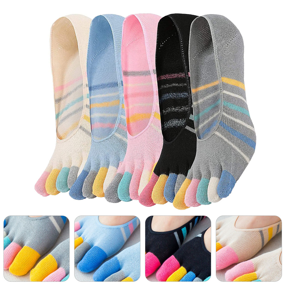 5Pairs Women Finger Toe Socks  - مراجعة Invisibility Sock Loafer وسعره
