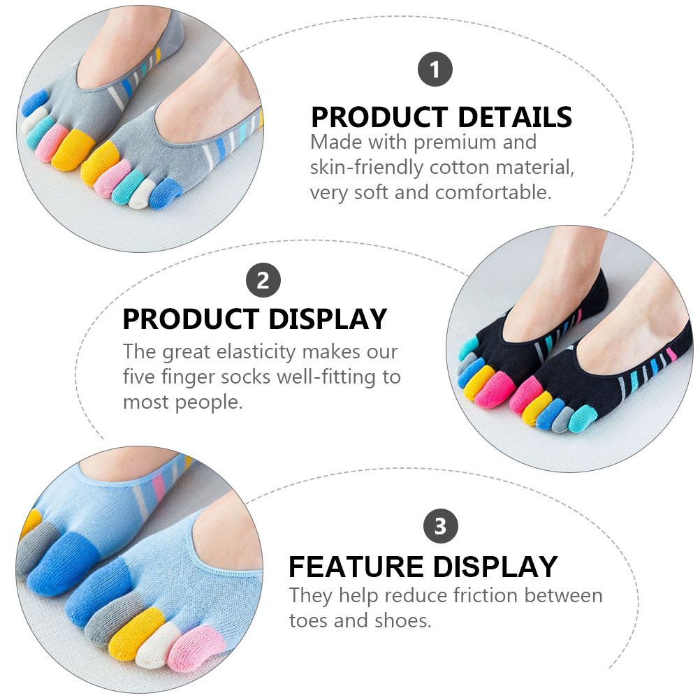5Pairs Women Finger Toe Socks  - مراجعة Invisibility Sock Loafer وسعره