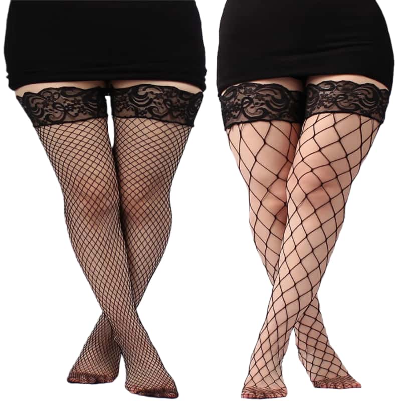 FREEAUCE Plus Size Hollow Mesh - مراجعة Thigh High Sock Stay Up وسعره